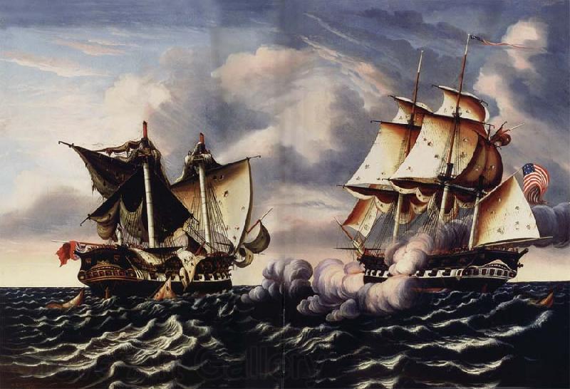 Thomas Chambers Capture of H.B.M.Frigate Macedonian by U.S.Frigate United States Norge oil painting art